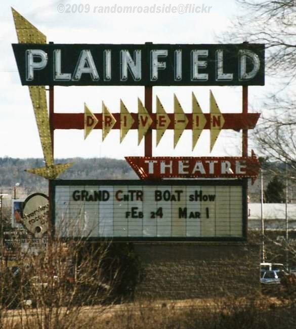 Plainfield Drive-In Theatre - Marquee March 1988 (newer photo)